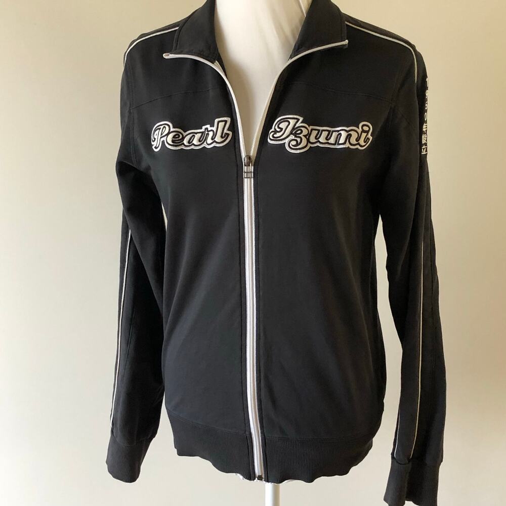 Pearl Izumi Womens Jacket Size Small Full Zip 1950 100% Cotton Black